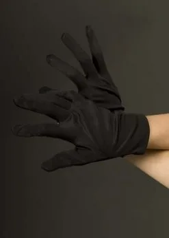 Halloween Adult Short Black Gloves