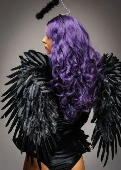 Large Gothic Dark Angel Black Feather Wings