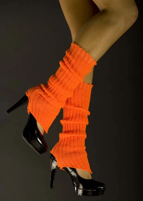 Halloween Gothic Neon Orange Legwarmers 3 Halloween Gothic Neon Orange Legwarmers