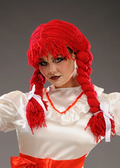 Halloween Annabelle Style Red Rag Doll Wig 5 Halloween Annabelle Style Red Rag Doll Wig - Image 3