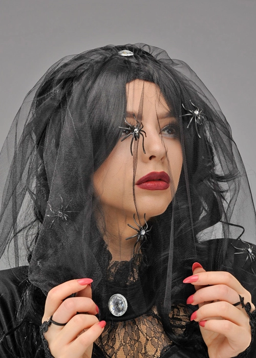Gothic Bride Black Widow Veil 4 Gothic Bride Black Widow Veil - Image 2