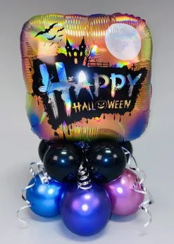Inflated Iridescent Skull Halloween Balloon Centrepiece Set -Costumes Sales iridescent halloween balloon set 02