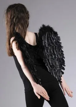 Kids Size Black Feather Angel Wings 7 Kids Size Black Feather Angel Wings -Costumes Sales kids black feather wings 52821 02