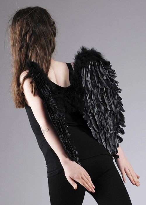 Kids Size Black Feather Angel Wings 5 Kids Size Black Feather Angel Wings - Image 3