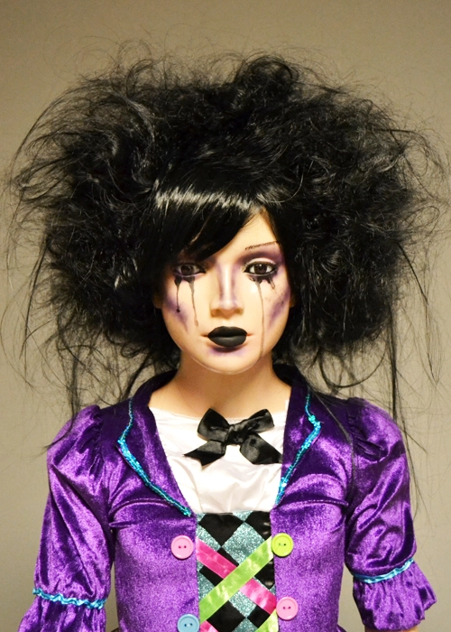 Childrens Gothic Black Mad Hatter Backcombed Wig 3 Childrens Gothic Black Mad Hatter Backcombed Wig