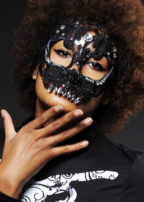 Ladies Gothic Black Lace Skull Eye Mask 3 Ladies Gothic Black Lace Skull Eye Mask