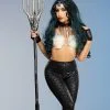 Large Dark Gothic Black Prop Mermaid Trident -Costumes Sales large black mermaid trident