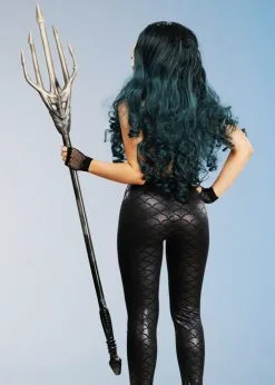 Large Dark Gothic Black Prop Mermaid Trident -Costumes Sales large black mermaid trident 02