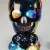 Inflated Large Iridescent Skull Halloween Balloon Centrepiece
