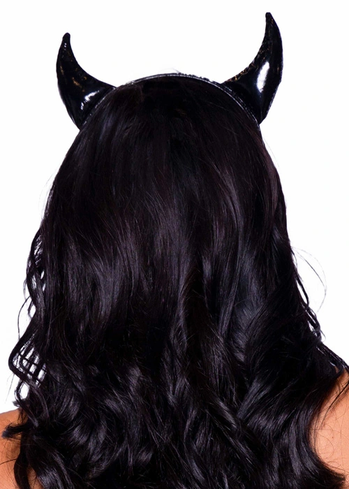 Ladies Leg Avenue Black Vinyl Devil Horns 4 Ladies Leg Avenue Black Vinyl Devil Horns - Image 2
