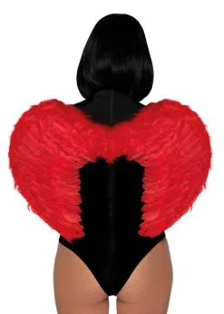Womens Leg Avenue Red Devil Feather Wings -Costumes Sales leg avenue red feather devil wings 2776 02