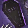 Halloween Black Coffin Shaped Party Plates Pk8 -Costumes Sales lg 712rs