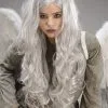 Womens Gothic Fallen Angel Long Grey Wig 2 Womens Gothic Fallen Angel Long Grey Wig -Costumes Sales long grey fallen angel wig