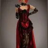 Womens Day Of The Dead Long Red Senorita Costume -Costumes Sales long red day of the dead costume