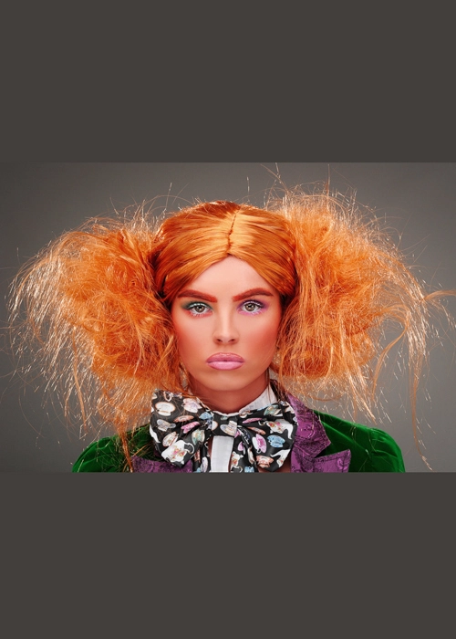 Womens Mad Hatter Style Crazy Ginger Backcombed Wig 4 Womens Mad Hatter Style Crazy Ginger Backcombed Wig - Image 2
