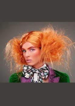 Womens Mad Hatter Style Crazy Ginger Backcombed Wig 7 Womens Mad Hatter Style Crazy Ginger Backcombed Wig -Costumes Sales mad hatter wig ST7025 NEW 02
