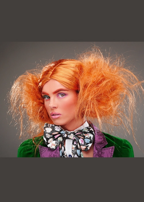 Womens Mad Hatter Style Crazy Ginger Backcombed Wig 5 Womens Mad Hatter Style Crazy Ginger Backcombed Wig - Image 3