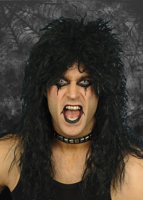 Mens Gothic Black Rock Star Wig 3 Mens Gothic Black Rock Star Wig
