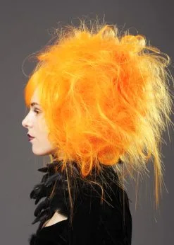 Womens Halloween Backcombed Neon Orange Zombie Wig 8 Womens Halloween Backcombed Neon Orange Zombie Wig -Costumes Sales neon orange zombie wig 42360 02