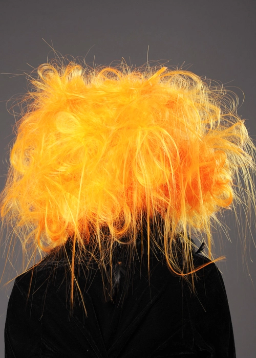 Womens Halloween Backcombed Neon Orange Zombie Wig 6 Womens Halloween Backcombed Neon Orange Zombie Wig - Image 4
