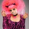Womens Backcombed Neon Pink Cheshire Cat Wig -Costumes Sales neon pink cheshire cat wig