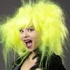 Womens Neon Yellow Backcombed Zombie Wig