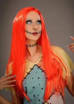 Nightmare Before Christmas Long Red Sally Wig