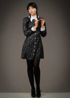 Womens The Addams Family Wednesday Costume -Costumes Sales official wednesday addams costume 702528 02
