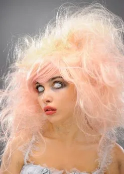 Womens Blonde And Pink Zombie Beauty Queen Wig 7 Womens Blonde And Pink Zombie Beauty Queen Wig -Costumes Sales pink candy womens zombie wig 02