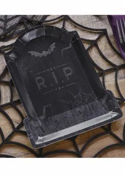 Halloween Gothic Tombstone Paper Plates Pack 8
