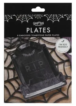 Halloween Gothic Tombstone Paper Plates Pack 8 -Costumes Sales poi 125 rs 02