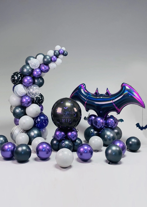 Inflated Purple Halloween Balloon Arch Large Party Set 3 Inflated Purple Halloween Balloon Arch Large Party Set