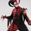 Mens Halloween Evil Crazed Jester Costume 1 Mens Halloween Evil Crazed Jester Costume -Costumes Sales red evil jester costume 844205