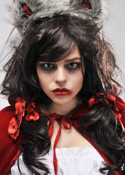 Wombie Deluxe Zombie Red Riding Hood Wig 4 Wombie Deluxe Zombie Red Riding Hood Wig - Image 2