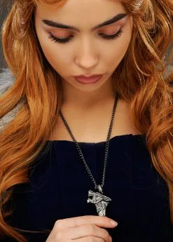 Sansa Stark Style Wolf Pendant Pewter Necklace