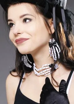 Halloween Gothic Skeleton Hand Choker