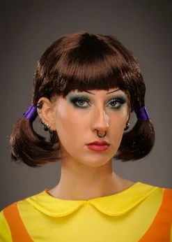 Squid Game Style Short Brown Doll Wig