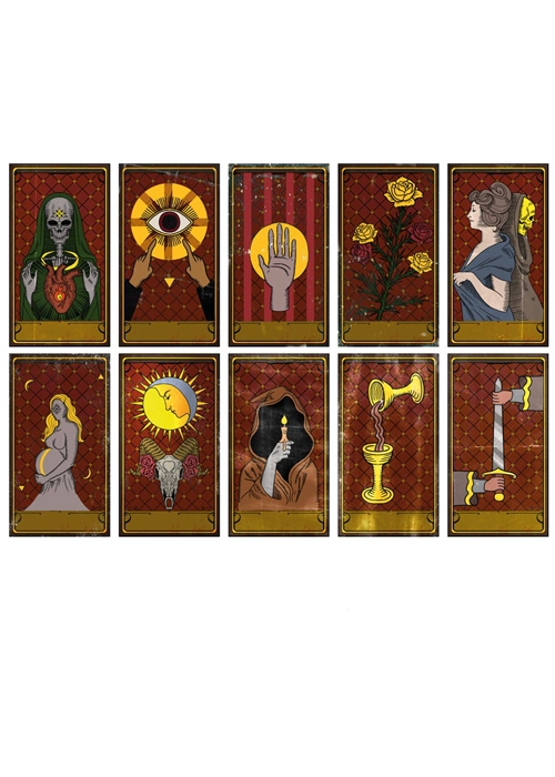 Halloween Fortune Teller Voodoo Prop Tarot Cards 4 Halloween Fortune Teller Voodoo Prop Tarot Cards - Image 2