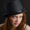 Gothic Vampire Black Satin Top Hat -Costumes Sales vampire black satin top hat