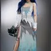 Womens Halloween Long Corpse Bride Style Costume -Costumes Sales womens blue corpse bride costume