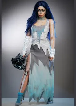 Womens Halloween Long Corpse Bride Style Costume