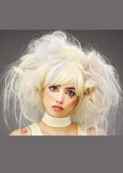 Womens Halloween Blonde And Grey Mummy Wig