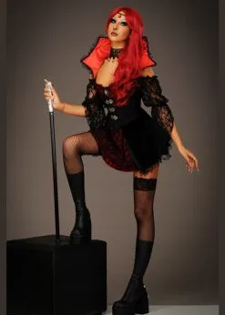 Womens Gothic Victorian Vampire Costume -Costumes Sales womens deluxe vampire costume 87146 02