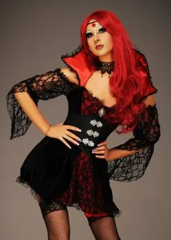 Womens Gothic Victorian Vampire Costume -Costumes Sales womens deluxe vampire costume 87146 03