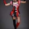 Womens Gothic Harley Quinn Style Dress Costume -Costumes Sales womens harley quinn costume 83929