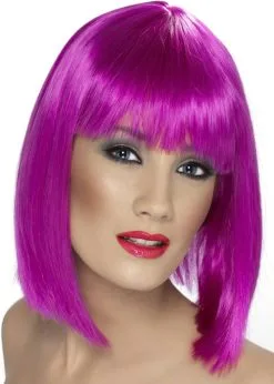 Womens The Chesire Cat Style Purple Glam Wig