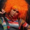Womens Backcombed Orange Chucky Style Wig 2 Womens Backcombed Orange Chucky Style Wig -Costumes Sales womens orange chucky girl wig