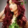 Womens Deluxe Poison Ivy Style Red Cherry Wig -Costumes Sales womens poison ivy wig with hair clip ST7056