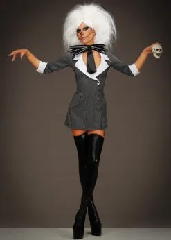Womens Jack Skellington Style Halloween Costume