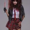 Womens Halloween Zombie Schoolgirl Costume -Costumes Sales zombie schoolgirl halloween costume